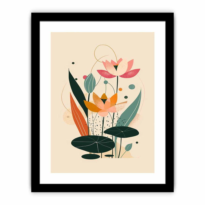 Lotus flowers Art framed Print