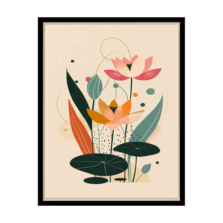 Lotus flowers Art canvas Print