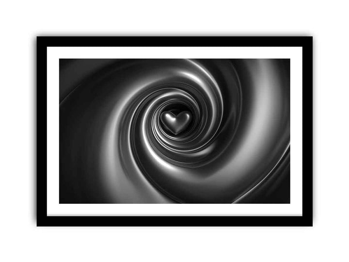 3D spiral Heart Art framed Print