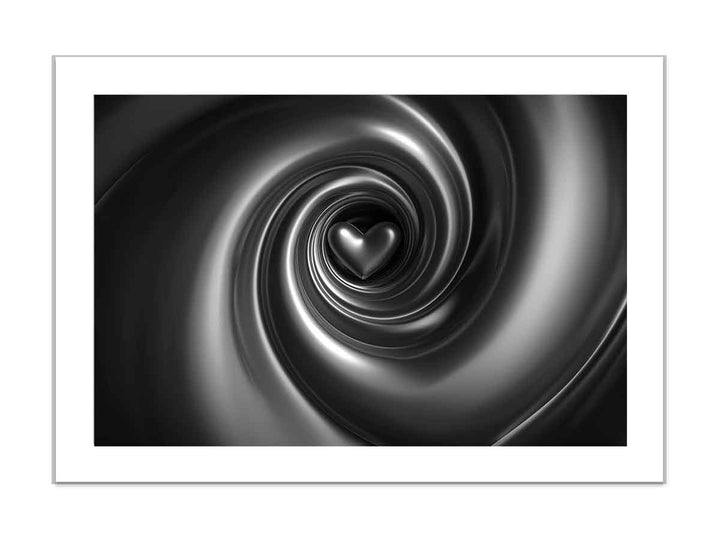 3D spiral Heart Art framed Print