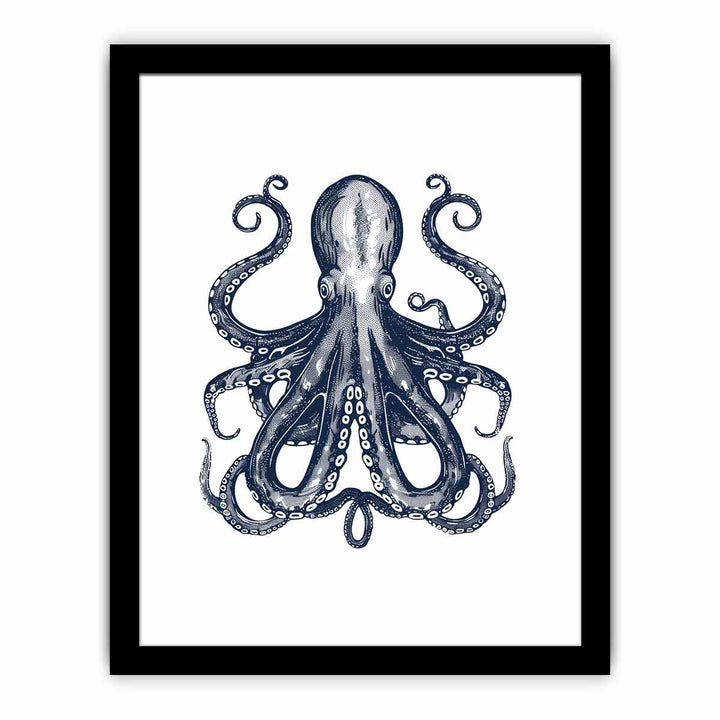 Blue Cctopus Art framed Print