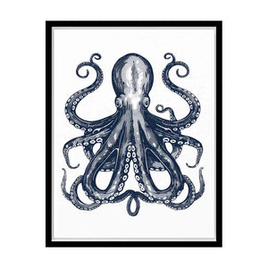 Blue Cctopus Art canvas Print