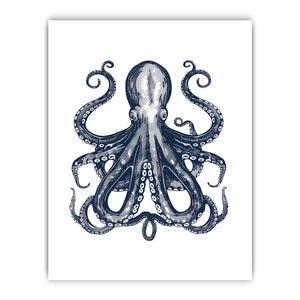 Blue Cctopus Art framed Print