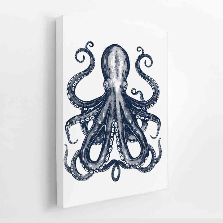 Blue Cctopus Art canvas Print