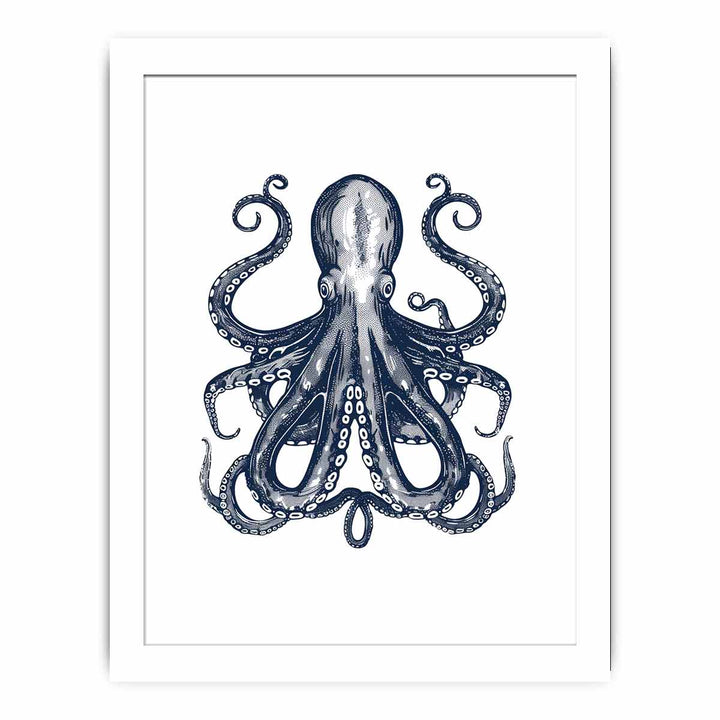 Blue Cctopus Art framed Print