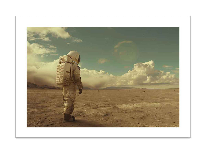 Astronaut Walk Art framed Print