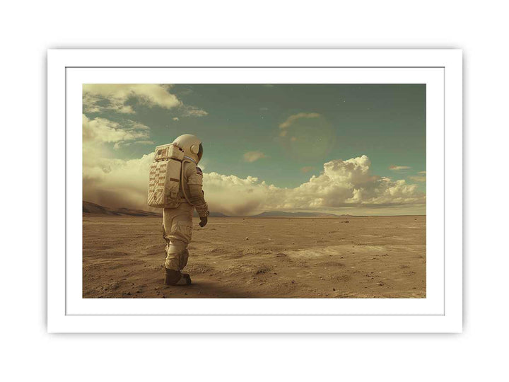 Astronaut Walk Art framed Print