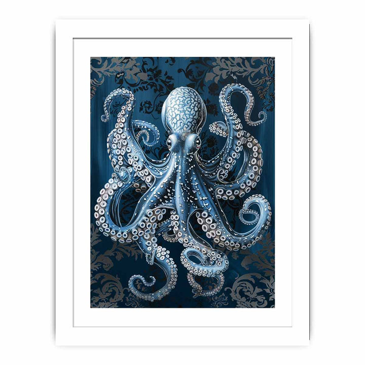 Blue Octopus Art framed Print