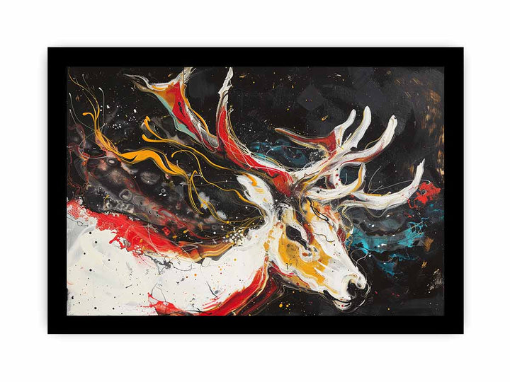 Abstract Stag Art framed Print