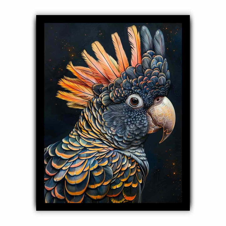 Cockatoo Black framed Print