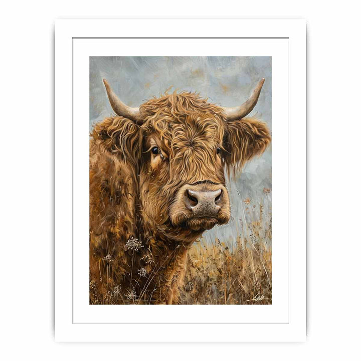 Highland Cow Brown framed Print