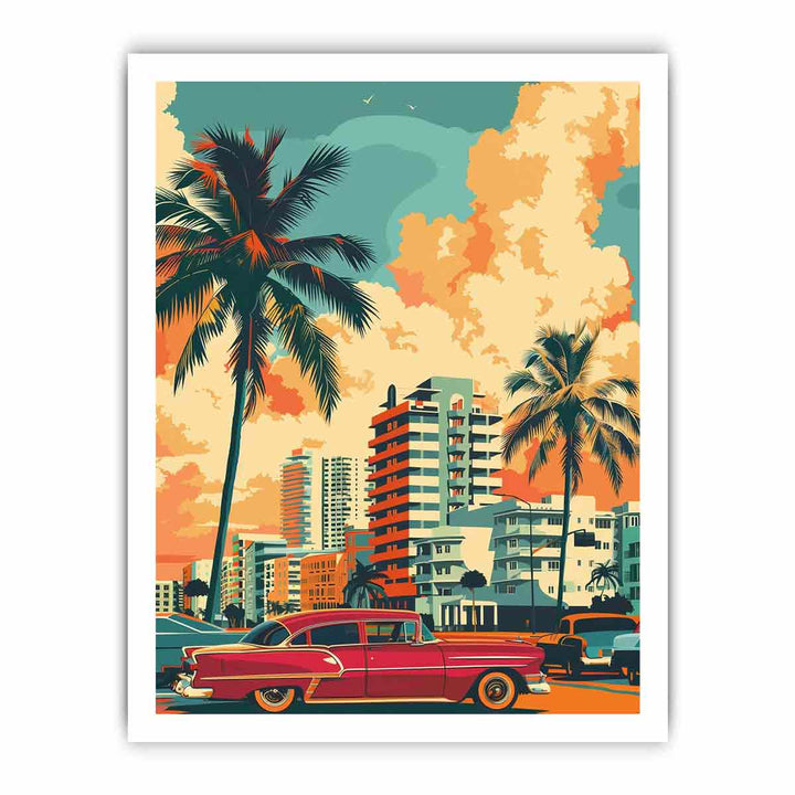 miami Painting framed Print