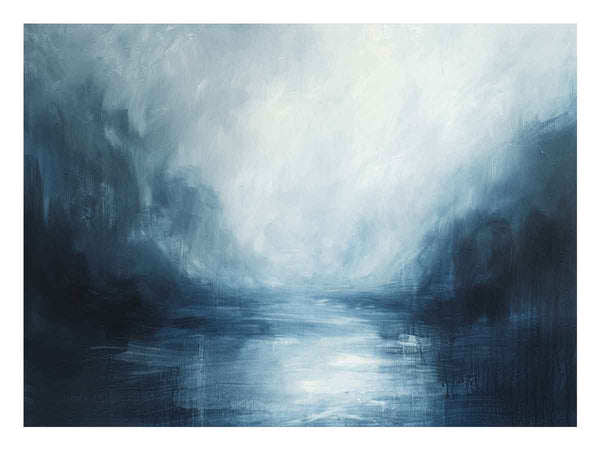 Abstract Blue river Art Print