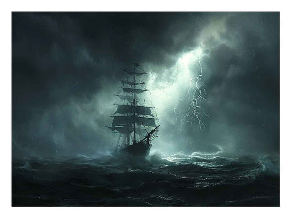 Ship  in Storm Art Print
