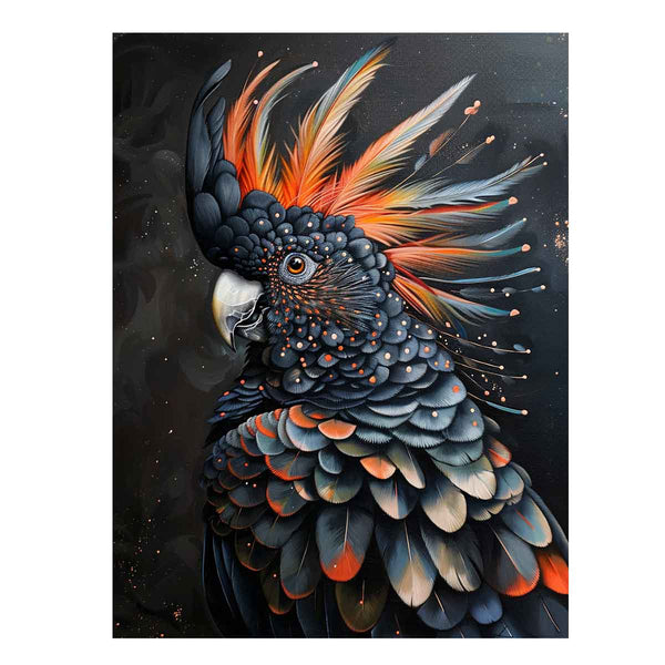 Cockatoo Black Art Print