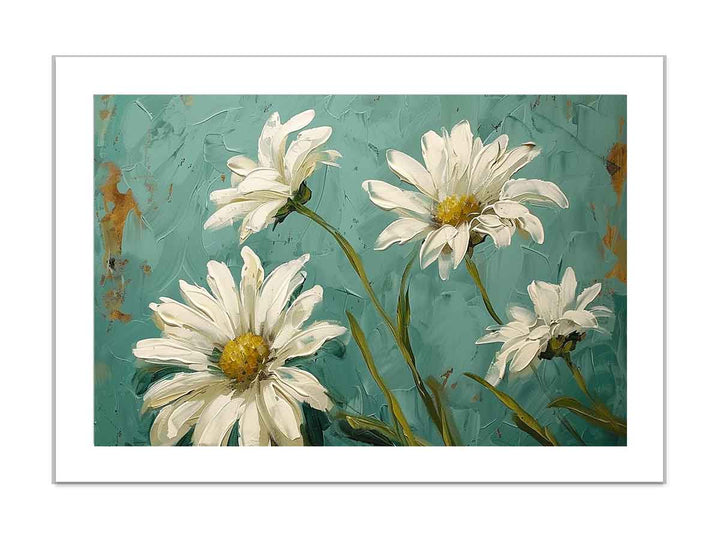 white daisies Art framed Print