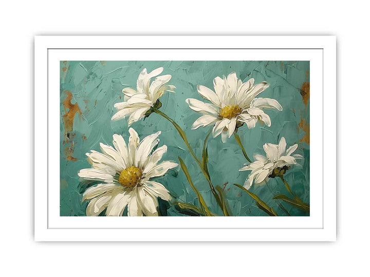 white daisies Art framed Print