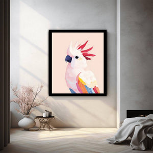 Pink cockatoo Watercolor painting