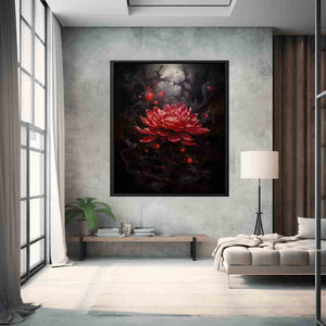 Black Red Rose Art
