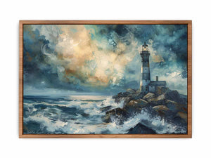 Rocky Shore Lighthouse Painting