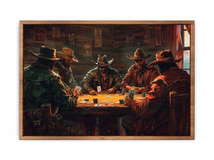 Cowboys Playing Poker Art Painting