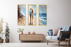 3 Panel Couple Art Beach Painting