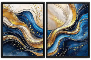 Gold Blue Abstract Waves