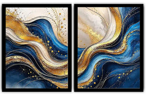 Gold Blue Abstract Waves