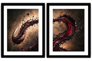 wine splash 2 peice wall art