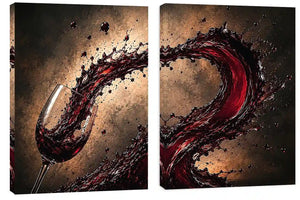 wine splash 2 peice wall art