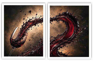 wine splash 2 peice wall art