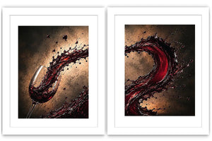 wine splash 2 peice wall art