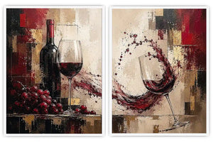 Red wine Diptych
