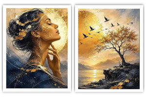 Golden Reverie 2 Piece Art Set