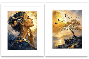 Golden Reverie 2 Piece Art Set