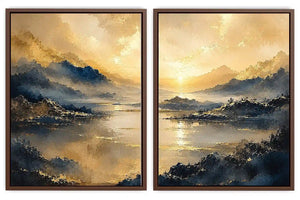 Golden Mist Peaks 2 Piece Art Set