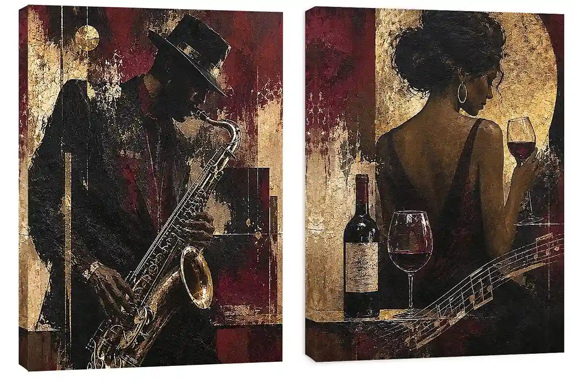 Crimson Jazz 2 Piece Art Set