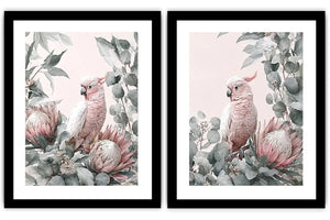Rose Cockatoo Garden 2 Piece Art Set