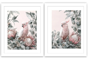 Rose Cockatoo Garden 2 Piece Art Set