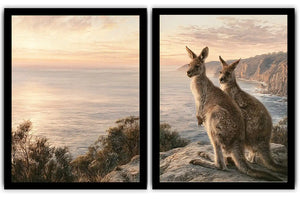 Coastal Kangaroo Dawn 2 Piece Art Set