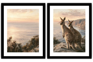 Coastal Kangaroo Dawn 2 Piece Art Set