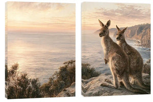 Coastal Kangaroo Dawn 2 Piece Art Set