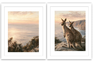 Coastal Kangaroo Dawn 2 Piece Art Set