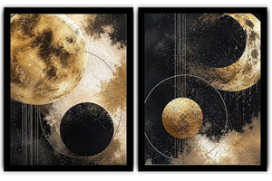 2 Panel Golden Moon