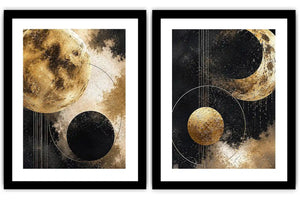 2 Panel Golden Moon