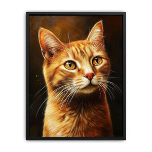 Warm orange cat portrait Canvas Print