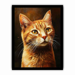 Warm orange cat portrait Canvas Print