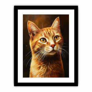 Warm orange cat portrait Canvas Print