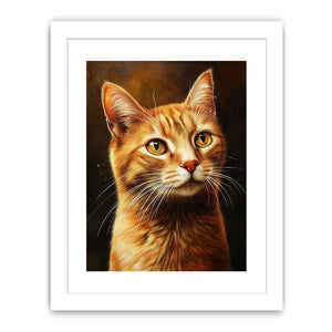 Warm orange cat portrait Canvas Print