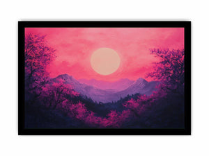 Bold magenta mountain sunset Canvas Print